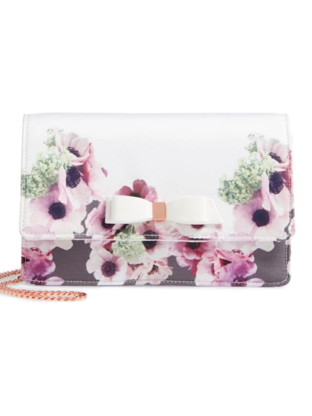 Ted Baker Amiya Neopolitan Bow Floral Crossbody Purse Clutch Bridal Wedding